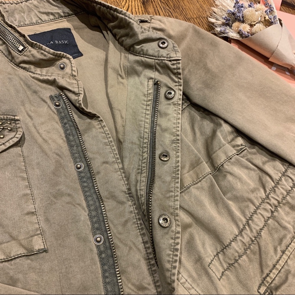 Zara Basic Studded Utility Jacket - Picture 3 of 5